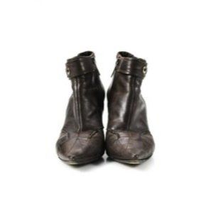 Dior Chocolate Brown Leather with Chrome Grommets